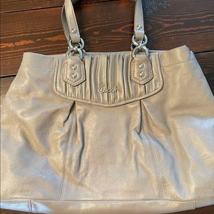 Vintage Grey leather coach purse